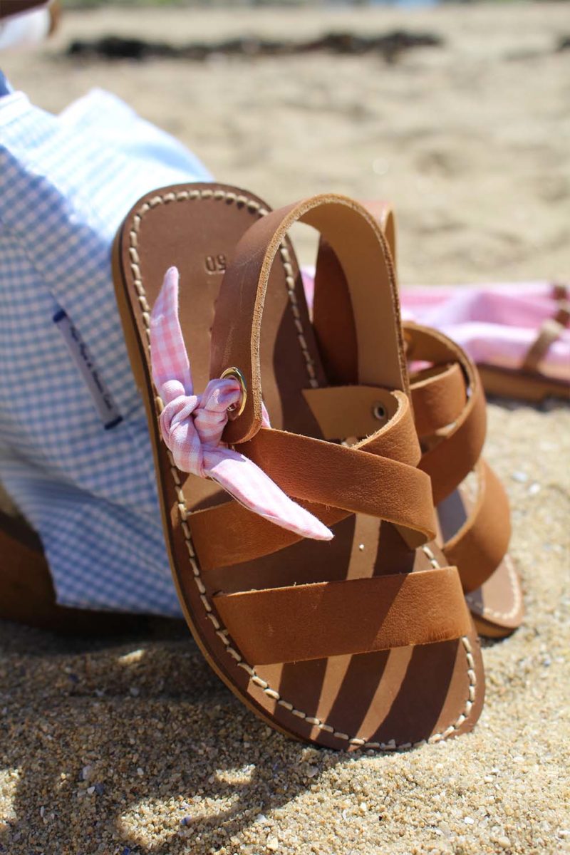 La sandale Hoëdic Vichy Rose