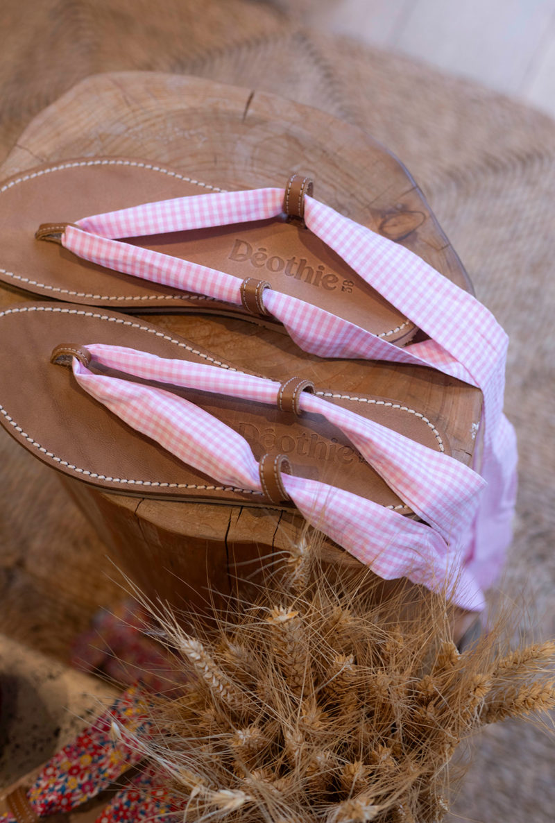 La sandale Classico Vichy Rose