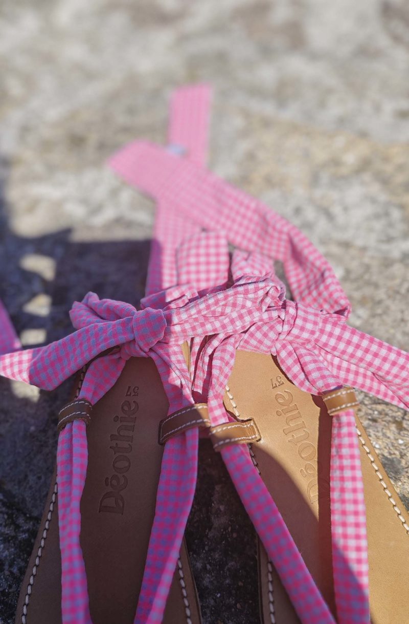 La sandale Classico Vichy Fluo Rose – Image 2